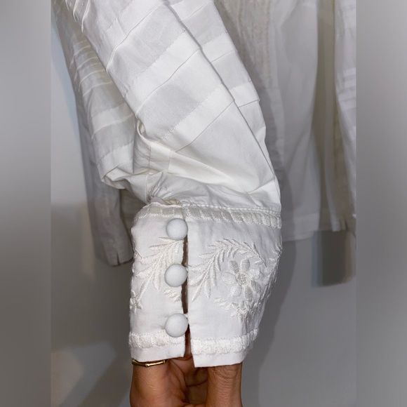 ANTHROPOLOGIE Cotton White Balloon SleeveBlouse Size 4 NWT - Picture 6 of 16
